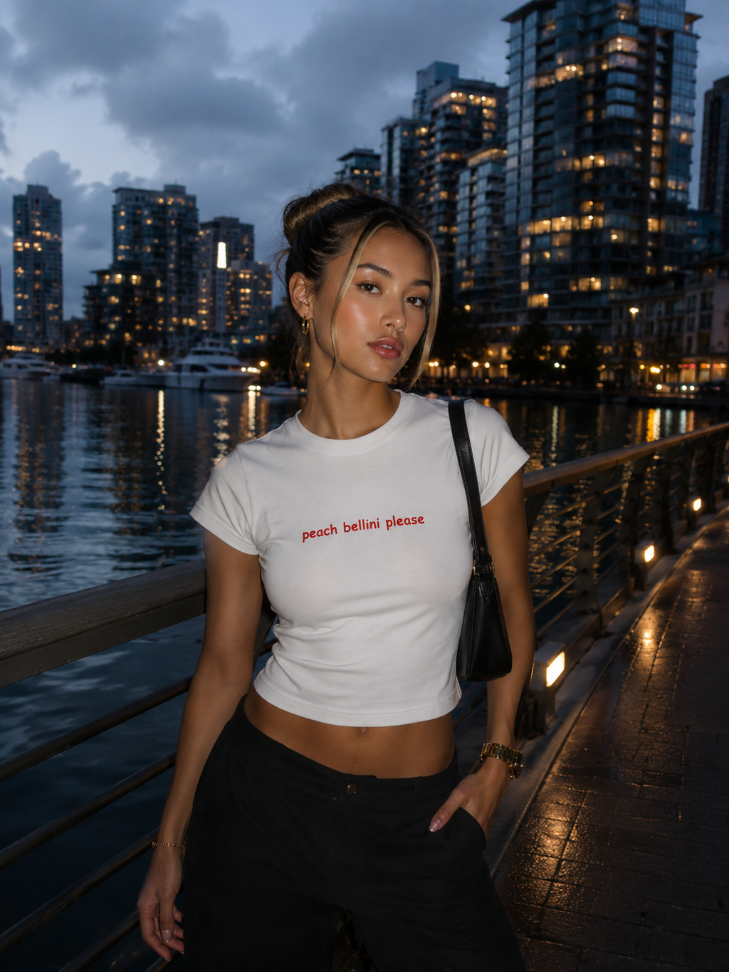 Peach Bellini Please Baby Tee
